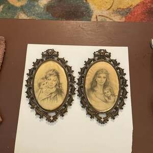 Giuseppe Tarantino "La Maternita" Milano 1976, Set Of 2 Prints Satin Framed Rare